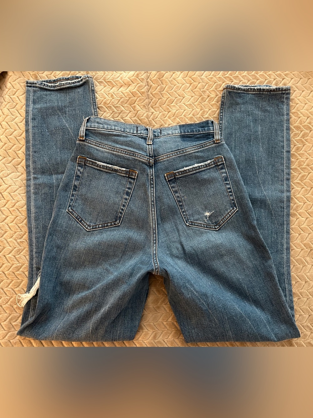 Abercrombie & Fitch High-Rise Straight Leg Denim Jeans. Size 4 LONG - Picture 5 of 6